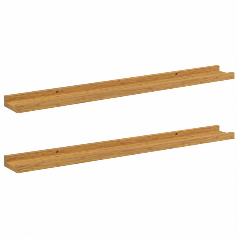 Półka ścienna z półką 2 pcs Beżowy 80 x 9 x 3 cm