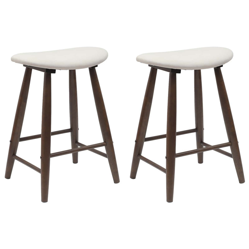 Krzesła jadalne 2 pcs Jasny Brąz 46 x 37 x 63 cm Drewno Gumowe
