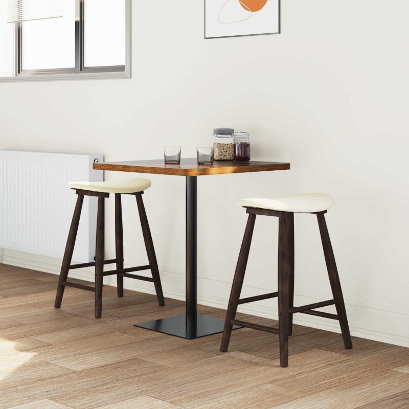 Krzesła jadalne 2 pcs Jasny Brąz 46 x 37 x 63 cm Drewno Gumowe