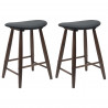 Krzesła jadalne 2 pcs Jasny Brąz 46 x 37 x 63 cm Drewno Gumowe