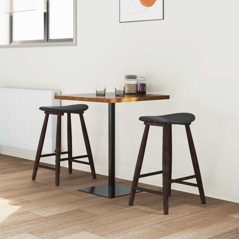 Krzesła jadalne 2 pcs Jasny Brąz 46 x 37 x 63 cm Drewno Gumowe