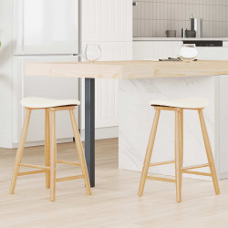 Krzesła jadalne 2 pcs Naturalny 46 x 37 x 63 cm Drewno Gumowe