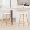 Krzesła jadalne 2 pcs Naturalny 46 x 37 x 63 cm Drewno Gumowe