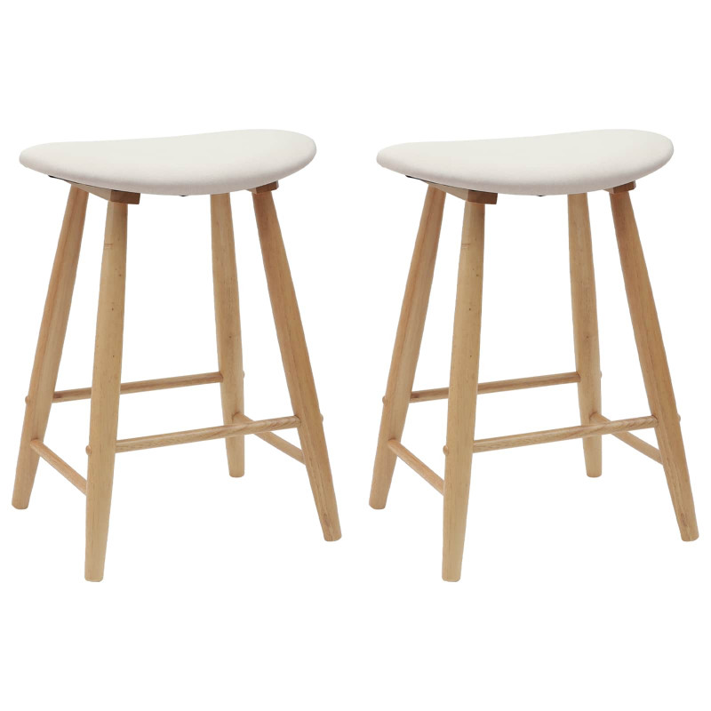 Krzesła jadalne 2 pcs Naturalny 46 x 37 x 63 cm Drewno Gumowe