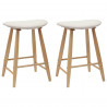 Krzesła jadalne 2 pcs Naturalny 46 x 37 x 63 cm Drewno Gumowe