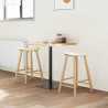 Krzesła jadalne 2 pcs Naturalny 46 x 37 x 63 cm Drewno Gumowe