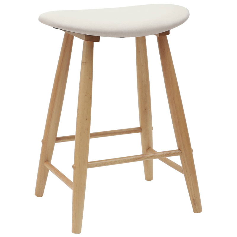 Krzesła jadalne 2 pcs Naturalny 46 x 37 x 63 cm Drewno Gumowe