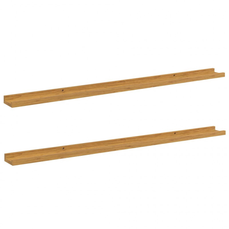 Półka ścienna z półką 2 pcs Beżowy 115 x 9 x 3 cm
