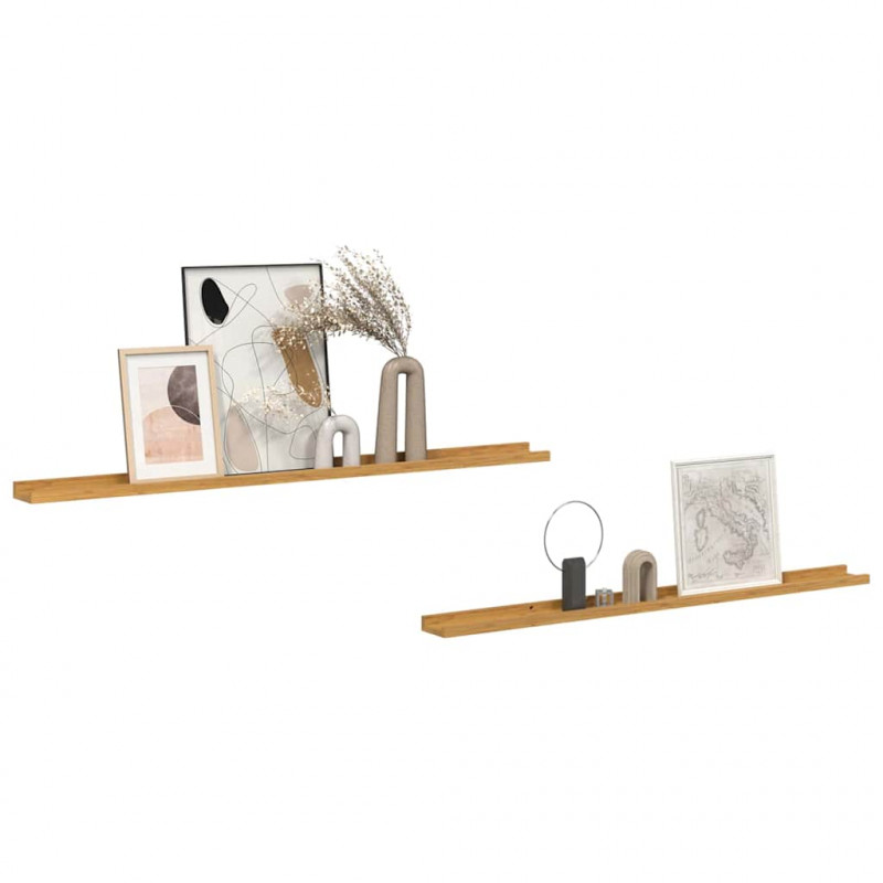 Półka ścienna z półką 2 pcs Beżowy 115 x 9 x 3 cm