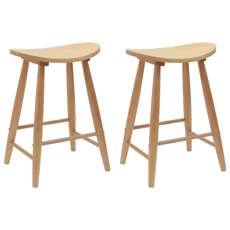 Krzesła jadalne 2 pcs Naturalny 46 x 37 x 63 cm Drewno Gumowe