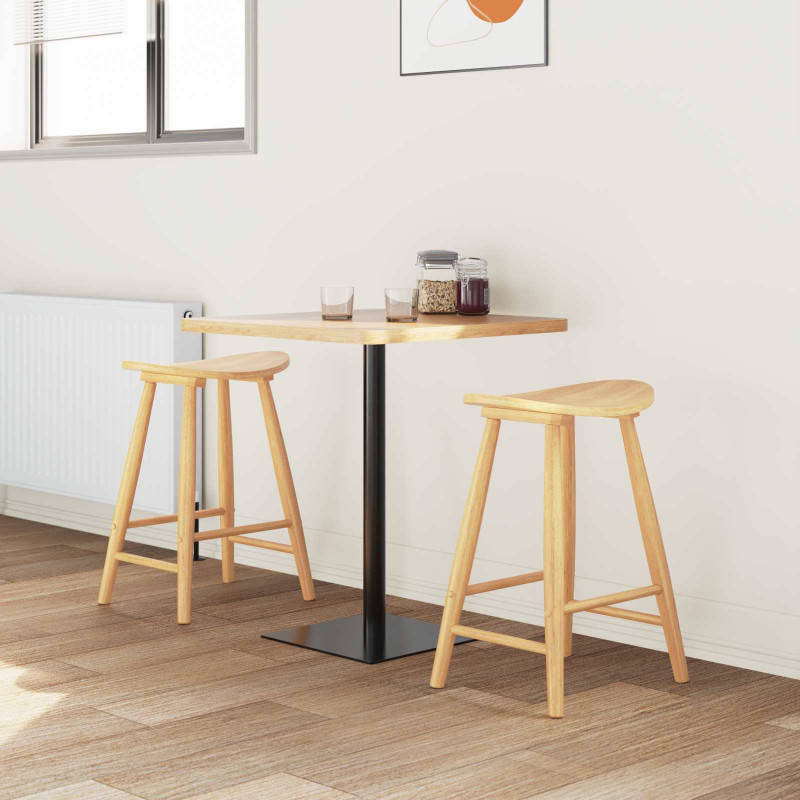 Krzesła jadalne 2 pcs Naturalny 46 x 37 x 63 cm Drewno Gumowe