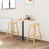 Krzesła jadalne 2 pcs Naturalny 46 x 37 x 63 cm Drewno Gumowe