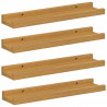 Półka ścienna z półką 4 pcs Beżowy 40 x 9 x 3 cm