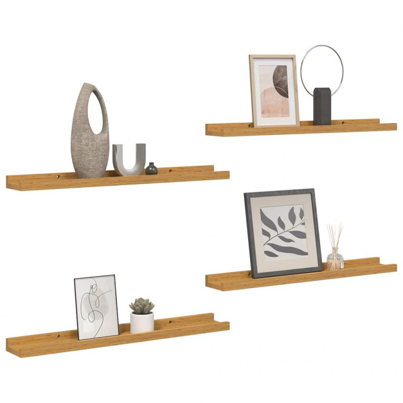 Półka ścienna z półką 4 pcs Beżowy 40 x 9 x 3 cm