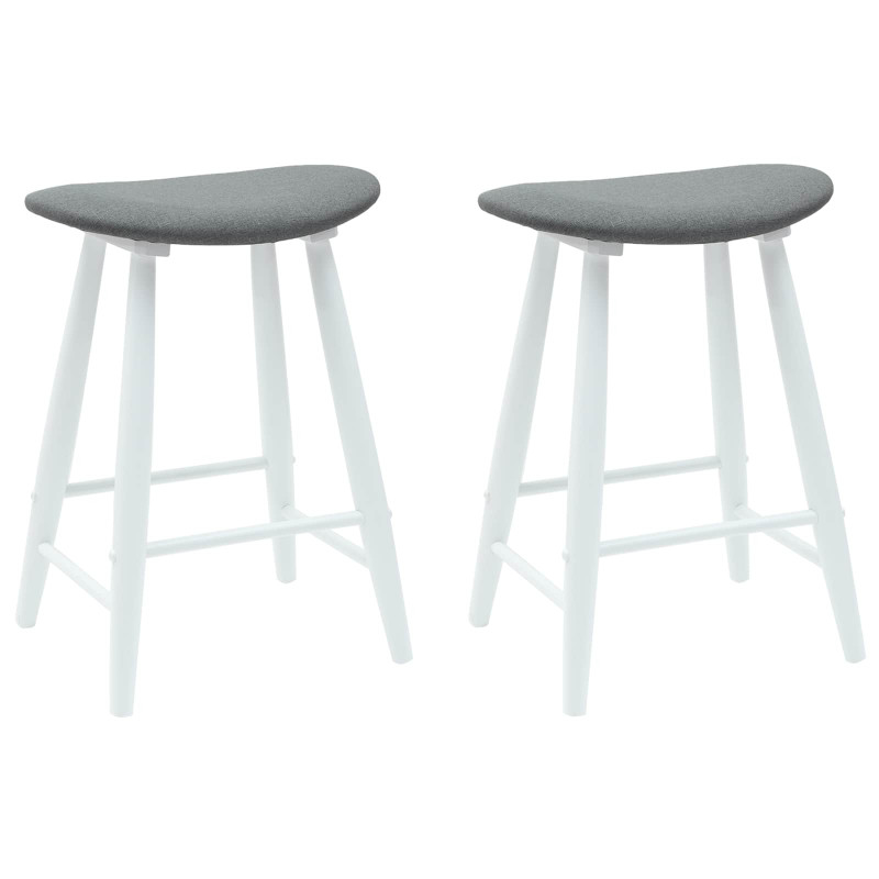 Krzesła jadalne 2 pcs Biały 46 x 37 x 63 cm Drewno Gumowe