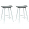 Krzesła jadalne 2 pcs Biały 46 x 37 x 63 cm Drewno Gumowe