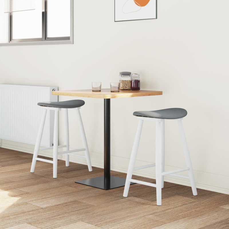 Krzesła jadalne 2 pcs Biały 46 x 37 x 63 cm Drewno Gumowe