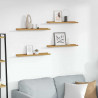 Półka ścienna z półką 4 pcs Beżowy 60 x 9 x 3 cm