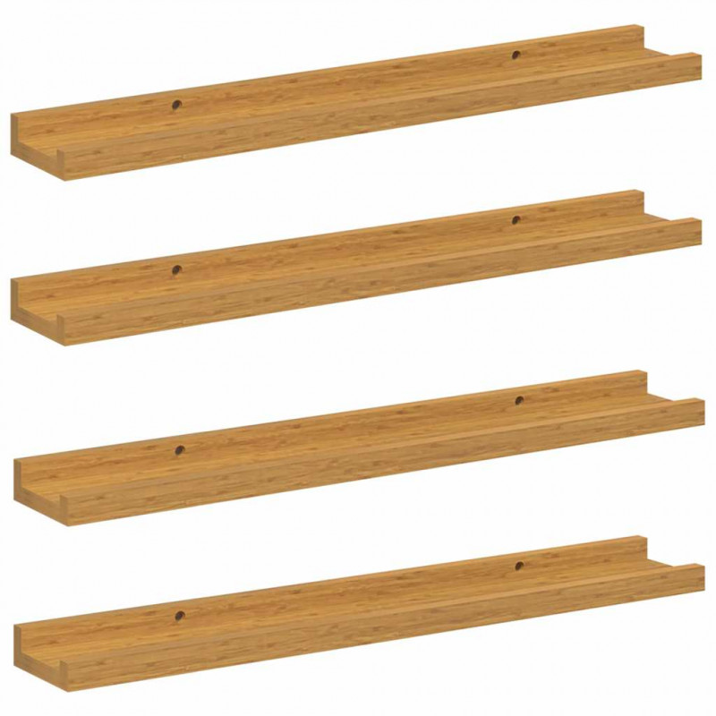 Półka ścienna z półką 4 pcs Beżowy 60 x 9 x 3 cm