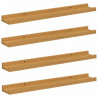 Półka ścienna z półką 4 pcs Beżowy 60 x 9 x 3 cm