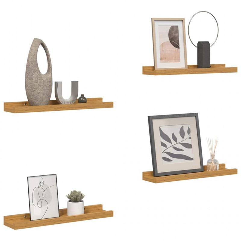 Półka ścienna z półką 4 pcs Beżowy 60 x 9 x 3 cm