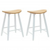 Krzesła jadalne 2 pcs Biały 46 x 37 x 63 cm Drewno Gumowe