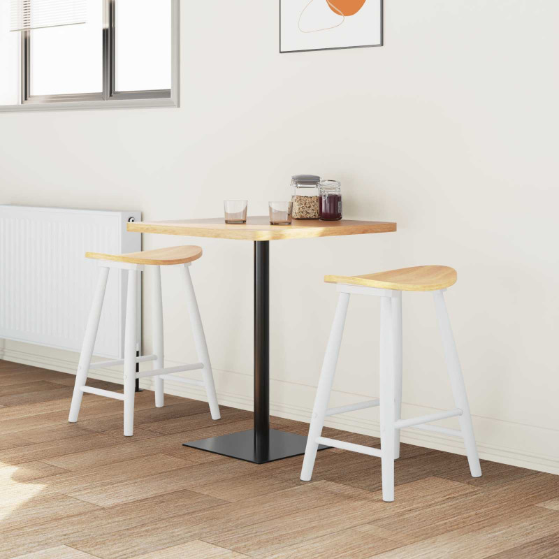 Krzesła jadalne 2 pcs Biały 46 x 37 x 63 cm Drewno Gumowe
