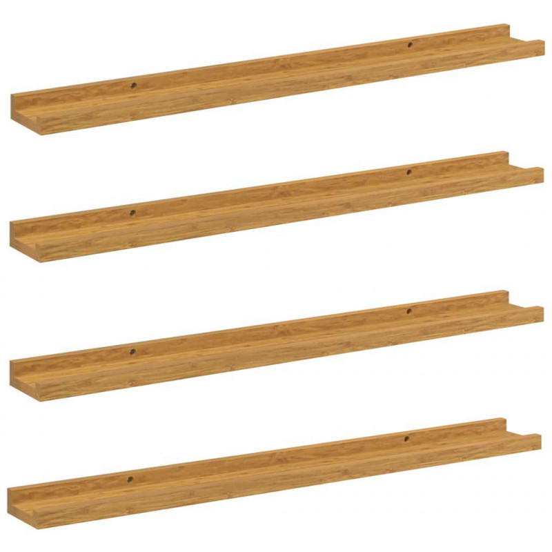 Półka ścienna z półką 4 pcs Beżowy 80 x 9 x 3 cm
