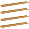 Półka ścienna z półką 4 pcs Beżowy 80 x 9 x 3 cm