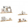 Półka ścienna z półką 4 pcs Beżowy 80 x 9 x 3 cm
