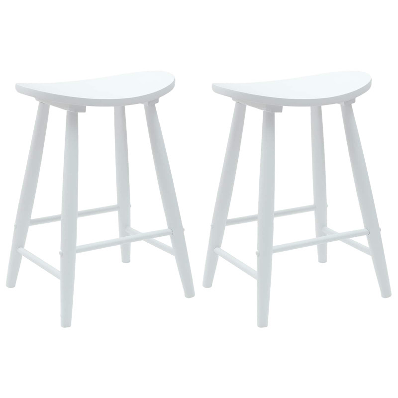 Krzesła jadalne 2 pcs Biały 46 x 37 x 63 cm Drewno Gumowe