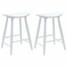 Krzesła jadalne 2 pcs Biały 46 x 37 x 63 cm Drewno Gumowe
