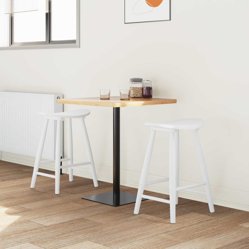 Krzesła jadalne 2 pcs Biały 46 x 37 x 63 cm Drewno Gumowe