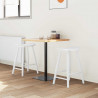 Krzesła jadalne 2 pcs Biały 46 x 37 x 63 cm Drewno Gumowe