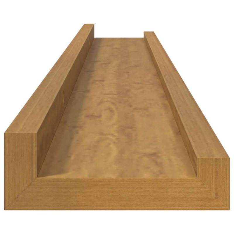 Półka ścienna z półką 4 pcs Beżowy 80 x 9 x 3 cm