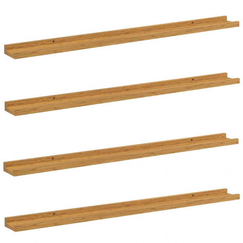 Półka ścienna z półką 4 pcs Beżowy 100 x 9 x 3 cm