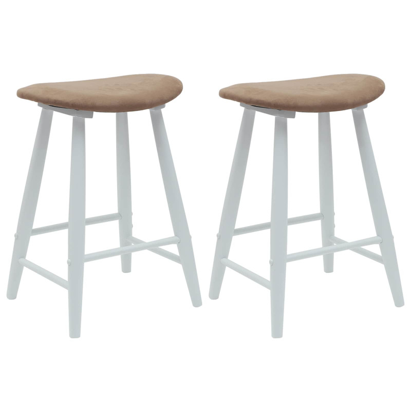 Krzesła jadalne 2 pcs Biały 46 x 37 x 63 cm Drewno Gumowe