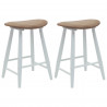 Krzesła jadalne 2 pcs Biały 46 x 37 x 63 cm Drewno Gumowe