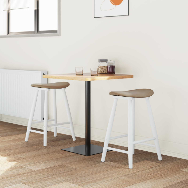 Krzesła jadalne 2 pcs Biały 46 x 37 x 63 cm Drewno Gumowe