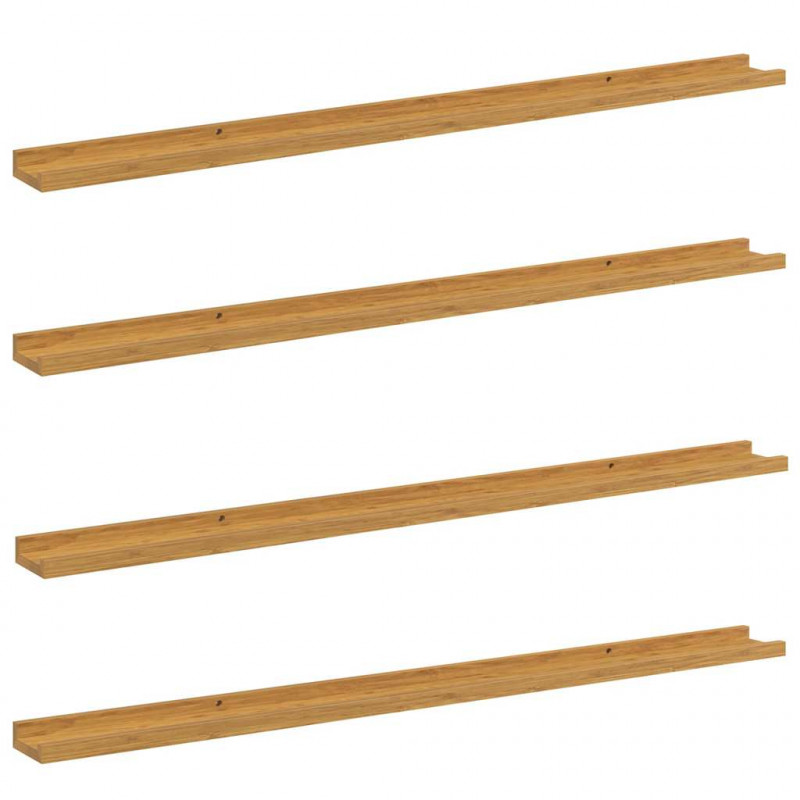 Półka ścienna z półką 4 pcs Beżowy 115 x 9 x 3 cm