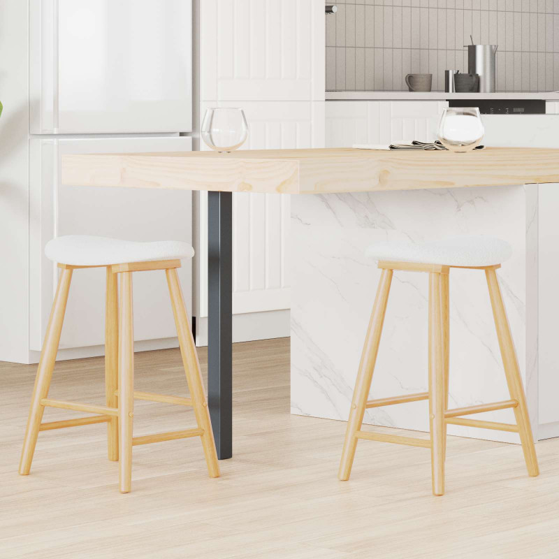 Krzesła jadalne 2 pcs Naturalny 46 x 37 x 63 cm Drewno Gumowe