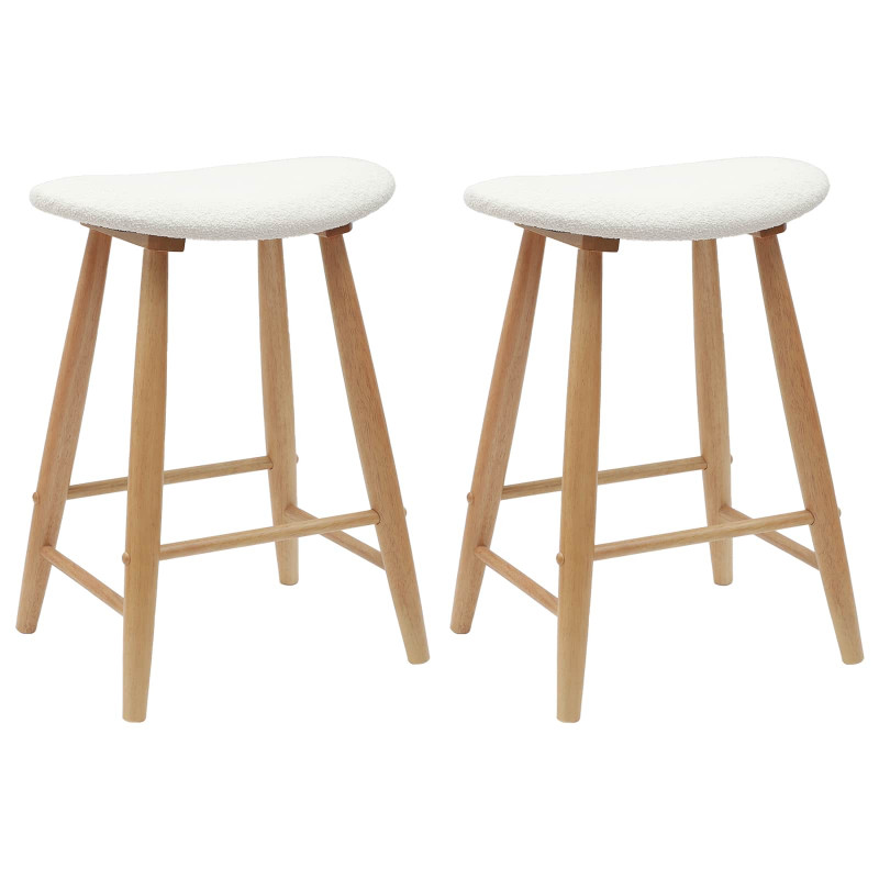 Krzesła jadalne 2 pcs Naturalny 46 x 37 x 63 cm Drewno Gumowe
