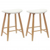 Krzesła jadalne 2 pcs Naturalny 46 x 37 x 63 cm Drewno Gumowe