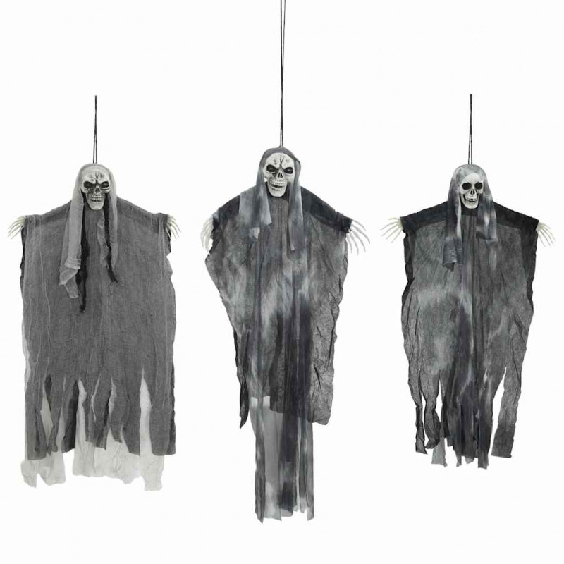 Zawieszany Duch Halloween 3 pcs Czarny 66 x 110 cm Poliester