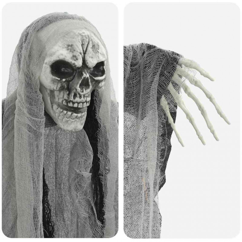 Zawieszany Duch Halloween 3 pcs Czarny 66 x 110 cm Poliester