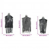 Zawieszany Duch Halloween 3 pcs Czarny 66 x 110 cm Poliester
