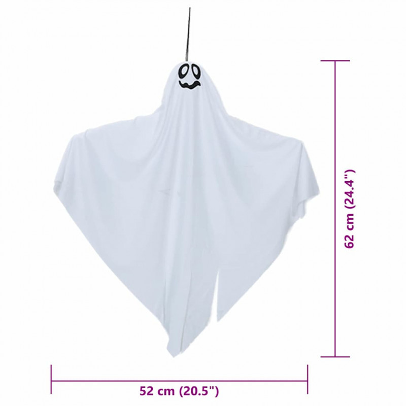 Zawieszany Duch Halloween 3 pcs Biały 52 x 62 cm Poliester
