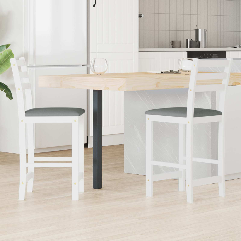 Krzesła jadalne 2 pcs Biały 40 x 47,5 x 99,5 cm Drewno Gumowe
