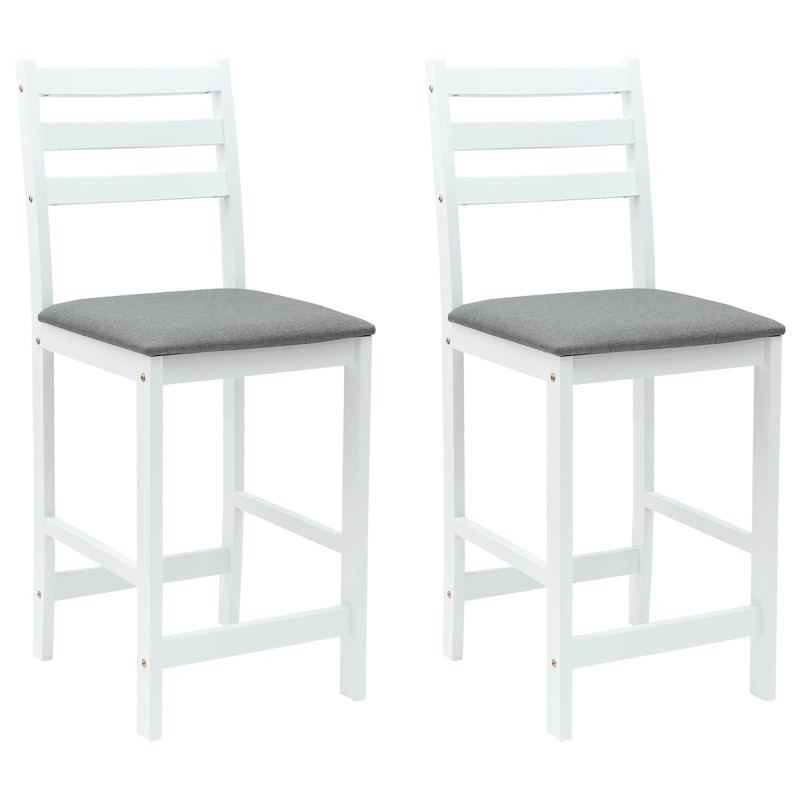 Krzesła jadalne 2 pcs Biały 40 x 47,5 x 99,5 cm Drewno Gumowe