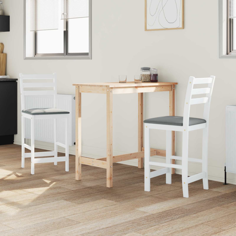 Krzesła jadalne 2 pcs Biały 40 x 47,5 x 99,5 cm Drewno Gumowe